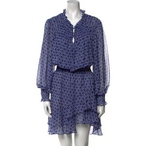 Misa Long Sleeved Blue Dress Size Large